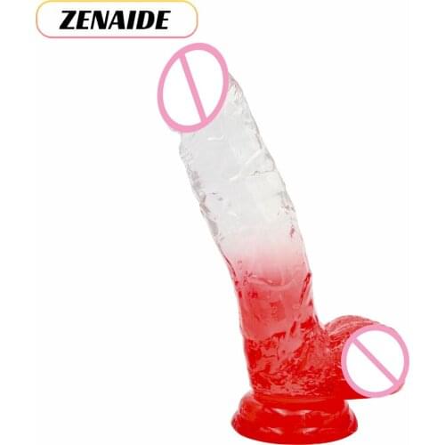 Soft Jelly Dildo Realistic Penis Strong Suction Cup Anal Butt Plug Dick Toy for Adult Erotic G-Spot Orgasm Sex Toys for Woman