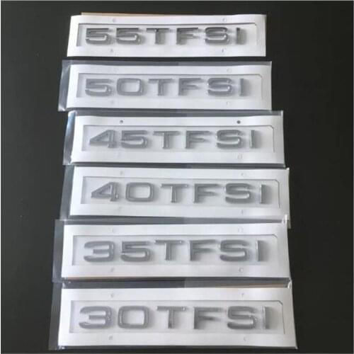 20pc New Car Styling 3D ABS Silver 30TFSI 35TFSI 40TFSI 45TFSI 50TFSI 55TFSI Rear Boot Badge Emblem Sticker For Q3 Q5 Q7 A4 A6