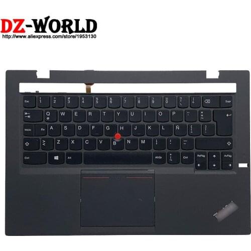 New Original Shell Palmrest Upper Case With Latin Spain Backlit Keyboard Touchpad for Thinkpad X1 Carbon 2nd Gen Laptop C Cover