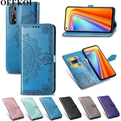 OEEKOL Datura Flower Flip Cover PU Leather Wallet Case for Realme 7