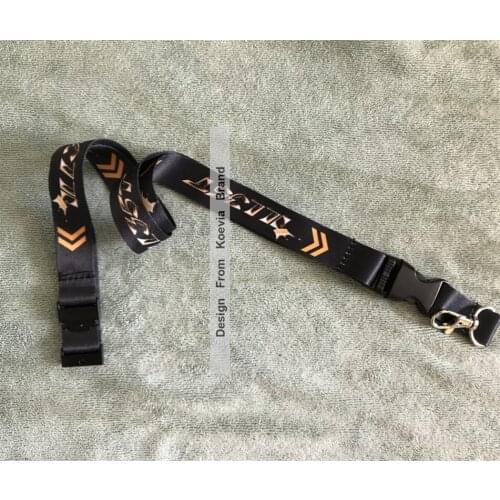 Wholesale black color Lanyards for keys ID Card Gym Mobile Phone Straps USB badge holder DIY custom logo Lanyard