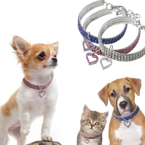 Pet Dog Collar Necklace Elasticity Small Dog Lady Heart Pendant Necklace Collar for Dogs Cats Accessories