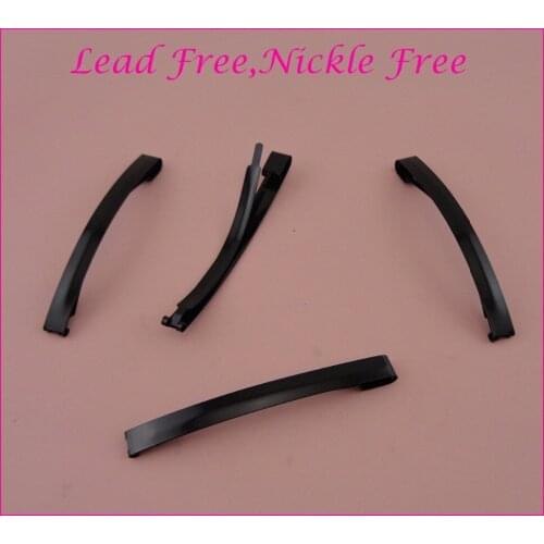 20PCS Black 8mm*9.0cm 3.5" Plain Metal Slide Hairclip at lead free and nickle free,metal snap Bar Barrettes snap hairpins