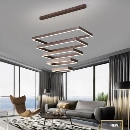 Rectangular 1/2/3/4 Rings LED Chandeliers Living room dining room study bedroom chandelier Commercial decorative chandelier