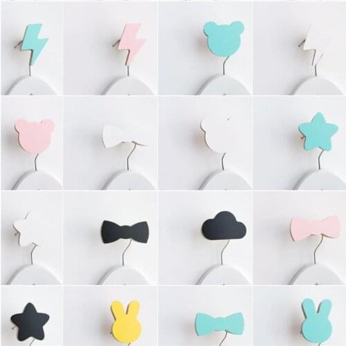 Nordic kids Room Wall Hooks Bunny Wood Clothes Hook For Kids Room Decoration Scandinavian Children Room Hanger Hook Wall Decor