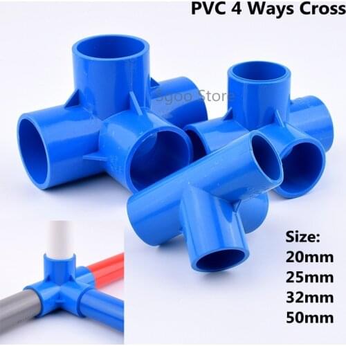 2-10Pcs PVC 4 Ways Cross Irrigation Tube Hydroponic Fruits Frame Connectors PVC Pipe Three-dimensional Joint Aquarium Fittings