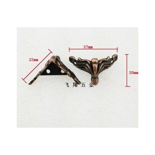 Corner Brackets Hardware accessories Small wooden furniture foot alloy soles of the feet four wine red bronze angle