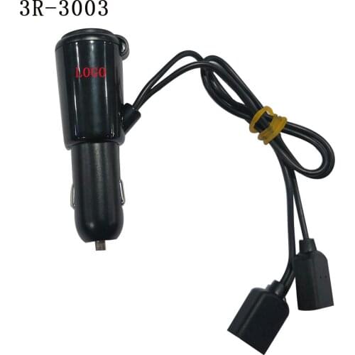 Universal Car Charger With 3 In 2 USB Cable Mobile Phone Car-Charger USB Type Charge Car Accessories