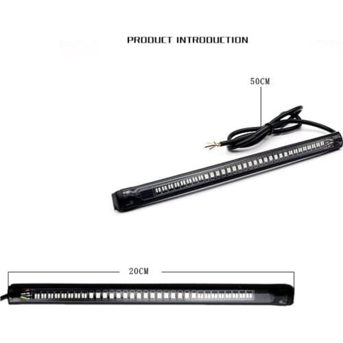 48 LEDS Universal Flexible LED Motorcycle Flashing Brake Lights Turning Signal Tail Stop Light License AAAAA