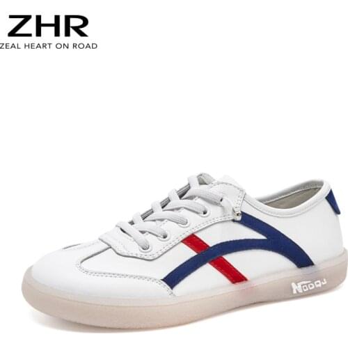 2021 Women Leather Sneakers Fashion Breathable Tennis Trainers Casual Comfortable Slip On Flats Walking Vulcanize Shoes