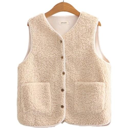 Women Vests Solid Single Breasted Casual Vest Jackets 2020 Autumn Winter Sleeveless Korean Style Ladies Basic Pocket Coat