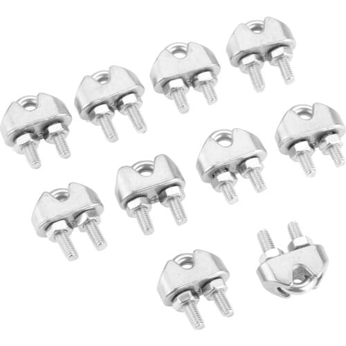 1/4/10Pcs 3/4/5mm Marine Grade Stainless Steel 316 Wire Rope Clips Clamp Cable Grip Metal Wire U Bolts Fixing Tool Yachts Boats