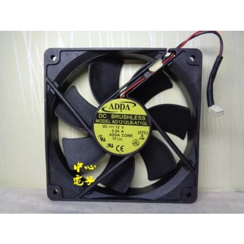 2 pieces for ADDA AD1212LB-A71GL 12cm 120*120* 25mm DC 12V 0.24A 2pin Cooling Ball bearing cooler fan