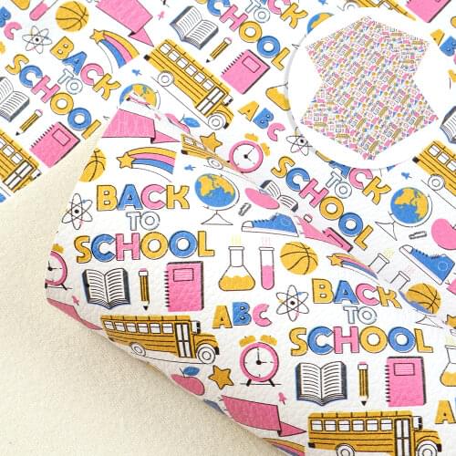 20*33cm Back to School Lychee Faux Synthetic Leather For Bow-knot bags Wallet Phone Case Scrapbook DIY Wallet Table Mat,1Yc9968