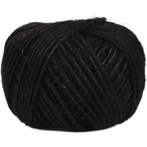 50m String Jute Rope for Crafts Scrapbooking Gardening - Black