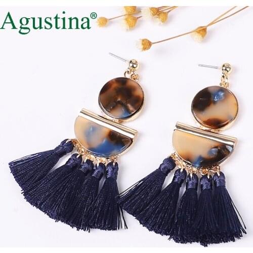 Agustina Fashion Tassel Earrings For Women Drop/kpop Earrings Jewelry Blue Earrings Girls Punk Earring Bohemian Star Earings New