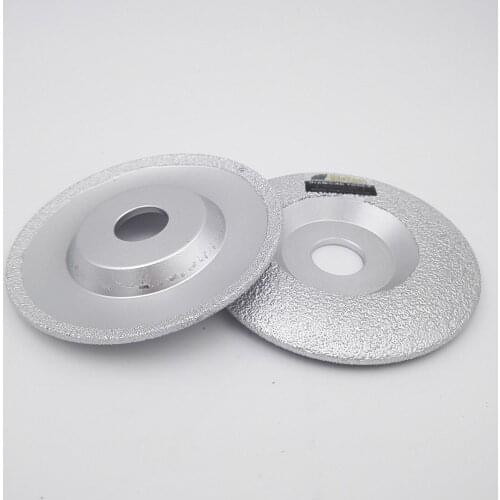 SHDIATOOL 2pcs Diameter 115mm Vacuum Brazed Diamond Grinding Disc Convex Grinding Cup Wheel all Stone and Construction Material