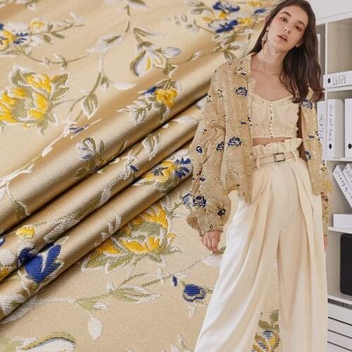 Satin jacquard clothing fabric Polyester cotton clothing fabric sewing material for dress high-quality exquisite pattern fabric