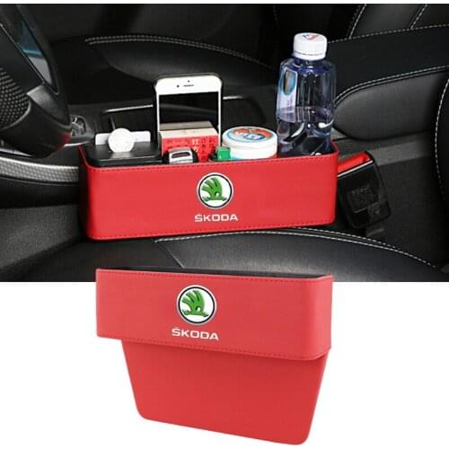 Car Seat Crevice Gaps Storage Box Cup Phone Holder for Skoda Superb Octavia Yeti Kodiak Rapid Spaceback Kodiaq Karoq Fabia Kamiq
