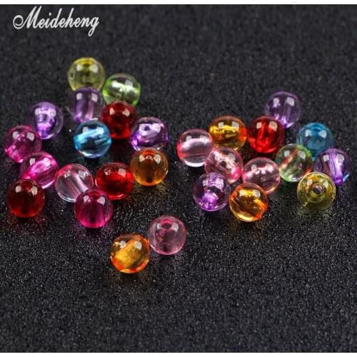 6mm/8mm Acrylic Transparent Round Beads Accessories For Needlework DIY Children Handmade Craft Necklace Bracelets Women Gifts