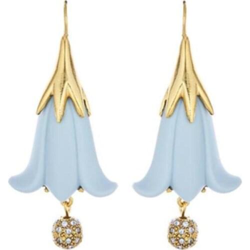 CSxjd 2020 New Plant Resin Lily Flower Crystal Ball Personality Womens Earrings