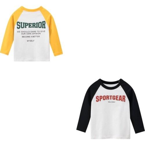 27Kids Boys Fashion Pattern Childrens T-shirts Autumn Cartoon kids Shirts Casual Crew Neck for Long Sleeve Top Baby Clothes