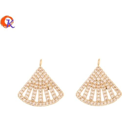 Cordial Design 30Pcs 17*17MM Jewelry Accessories/CZ Charms/Hand Made/Connectors/Sector Shape/Earring Findings/DIY Making/Pendant