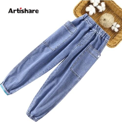 Jeans For Girls Solid Color Girl Jeans Spring Autumn Childrens Jeans Casual Childrens Clothes 6 8 10 12 14