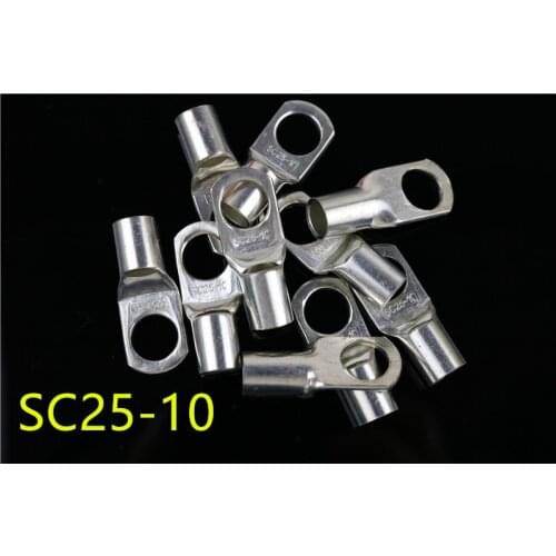 SC25-10 Tined copper connecting terminal SC25-10(DTGA) bolt hole cable lugs battery terminals 25mm square wire