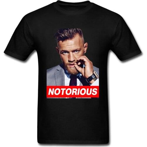 Conor Mcgregor T-shirt Notorious Man T Shirt Stylish Black Clothing Mens Cotton Tops 3D Character Tees Boxer Fighter Tshirt