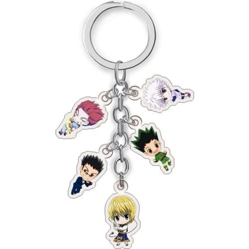 HUNTER×HUNTER GON·FREECSS Hisoka Kurapika Killua Zoldyck PVC Pendant Keychain Keyring