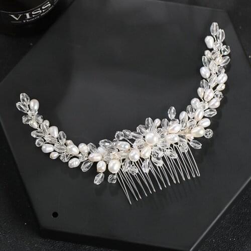 Personalized bride handmade pearl hair comb headdress wedding dress accessories bridal hair accessories LB