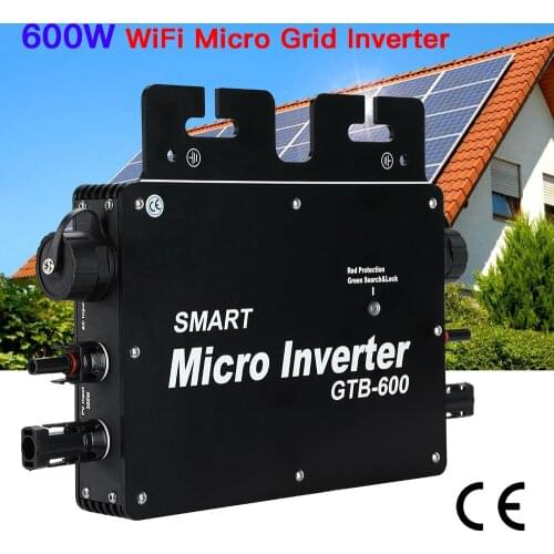 Solar Power On Grid Inverter for Solar Panel Portable 600W 24V 36V MPPT Pure Sine Wave Convertor 110V 220V AC Smart WIFI Mode