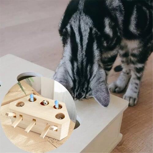 Cat Playing Hamster Toy Funny Wooden Box Cat Toy Puzzle Interactive Toys For Playing Training Cat Supplies Supplies For Pets