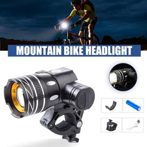 Hot USB Rechargeable Waterproof Bicycle Front Light 3 Modes and T6 LED Beads Bicycle Headlight N66