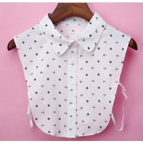 Print False Collar Shirt Fake Collar for Women Detachable Fake Shirt Detachable Collar Apparel Accessories