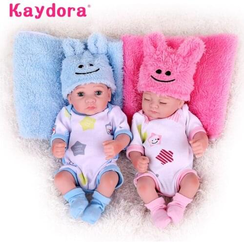 Adorable Mini Reborn Baby Dolls 25cm Kids Bath Play Toys Cute Twins Style Bebe Beneca Toddler Alive Menina Child Birthday Gifts