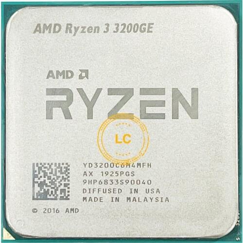 AMD Ryzen 3 3200GE R3 3200GE 3.3 GHz Quad-Core Quad-Thread 35W CPU Processor L3=4M YD3200C6M4MFH Socket AM4