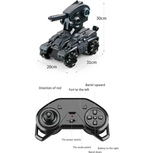 Water Bomb Remote Control Car 2.4G Electric Launchable Water Bomb Tank Car Battle drift RC Car 4WD 360 degree rotating RC Tank