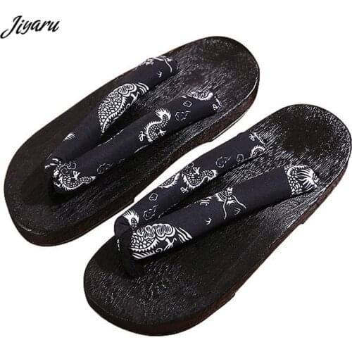 New Japanese Geta Sandals Summer Wooden Slippers Anime Coser Cosplay Costumes Men Women Home Beach Sandals Clogs Flip-flops