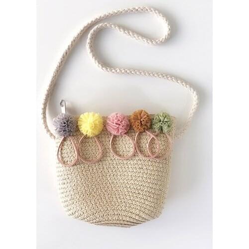 Girls Shoulder Bag Straw Rattan Weave Crossbody Bag for Baby Girls NOV99