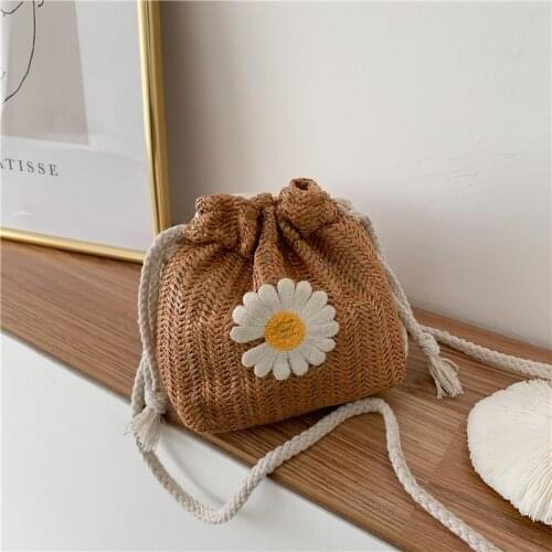Crossbody Bag For Women Straw Ladies Bags Bucket Boho Cute Student Purse Square Female Messenger Envelope Phone Wallet Retro