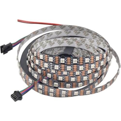 300m WS2813(Dual-signal wires,Better than WS2812B strip) DC5V RGB led pixel strip NON-waterproof,with 60pixels/M White black PCB