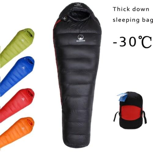 Thickened for Winter Very Cold Weather Adult Mummy 95% White Goose Down Thermal Sleeping Bag Camping Hiking Quilt