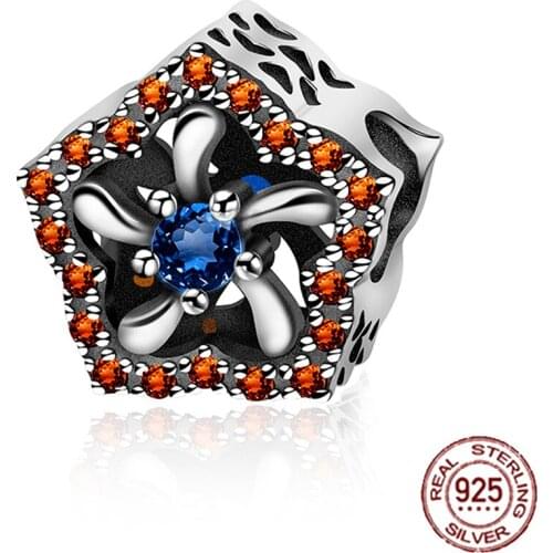 NEW Original Design 100% 925 Sterling Silver 1:1 Charm Authentic Classic Fire Flower Retro Elegant Women Bead Jewelry 1521-1540