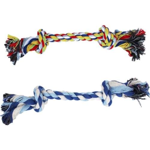 1 pcs 19cm Dog Toys Puppy Cotton Chew Knot Toy Pet Supplies Dog Cat Durable Braided Bone Rope Toy Tooth Cleaning Care