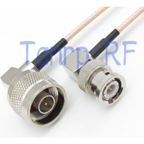 1PCS 3FEET RG316 extension cable N male to BNC plug double right angle RF adapter connector 1M Pigtail coaxial jumper cable