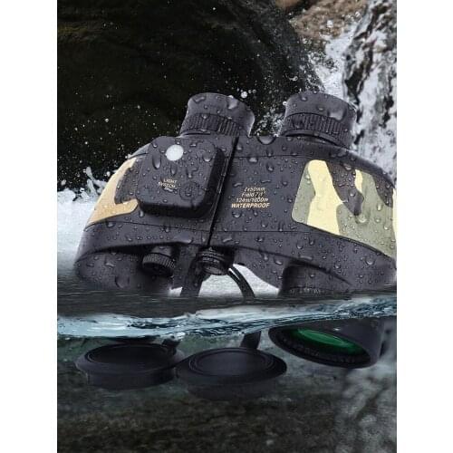 10x50 Waterproof Binoculars Professional Hd Super Telescope Zoom Ranging with Compass Flashlight BAK4 Outdoor Hunting Camping