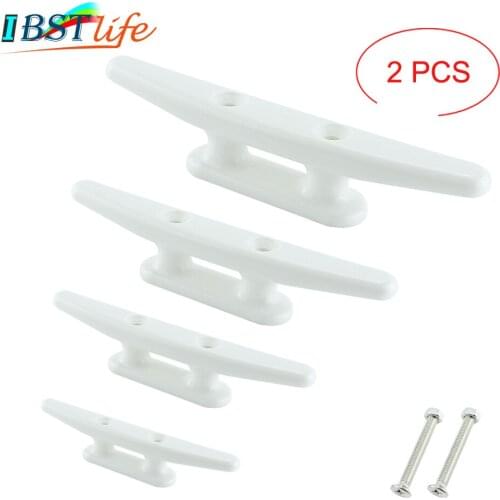 2X Nylon Low Flat Cleat Open Base Cleat With 2 Screws Marine Boat Yacht Deck Line Rope Tie Kayak Canoe Deck Hardware Accessories