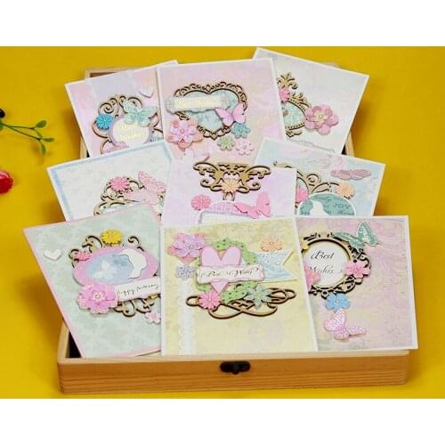 2pcs Creative Greeting Cards With Envelope Laser Cut Postcard For Birthday Christmas Valentine 'Day Party Wedding Decoration